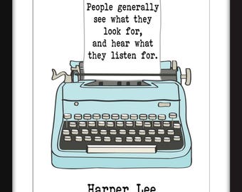Harper Lee People Generally See Quote - Unframed Print