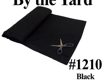 45" Black Broadcloth Fabric - By The Yard
