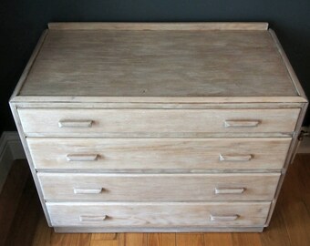 Vintage Wooden Drawers, Solid Limed Oak Chest of Drawers, White Waxed Drawer, Vintage Furniture, Set of Drawers, Scandinavian Style Drawers