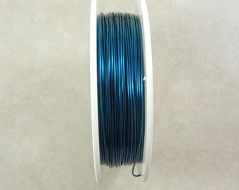 Zebra Wire, SAPPHIRE 22g (1483) - Coated Copper Wire, Sapphire Color - 22 Gauge Wire for Wire Wrapping - 15 yard spool