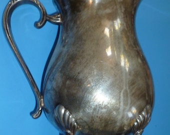 Vintage Silver Plated Water Pitcher by Leonard Not Polished With Patina