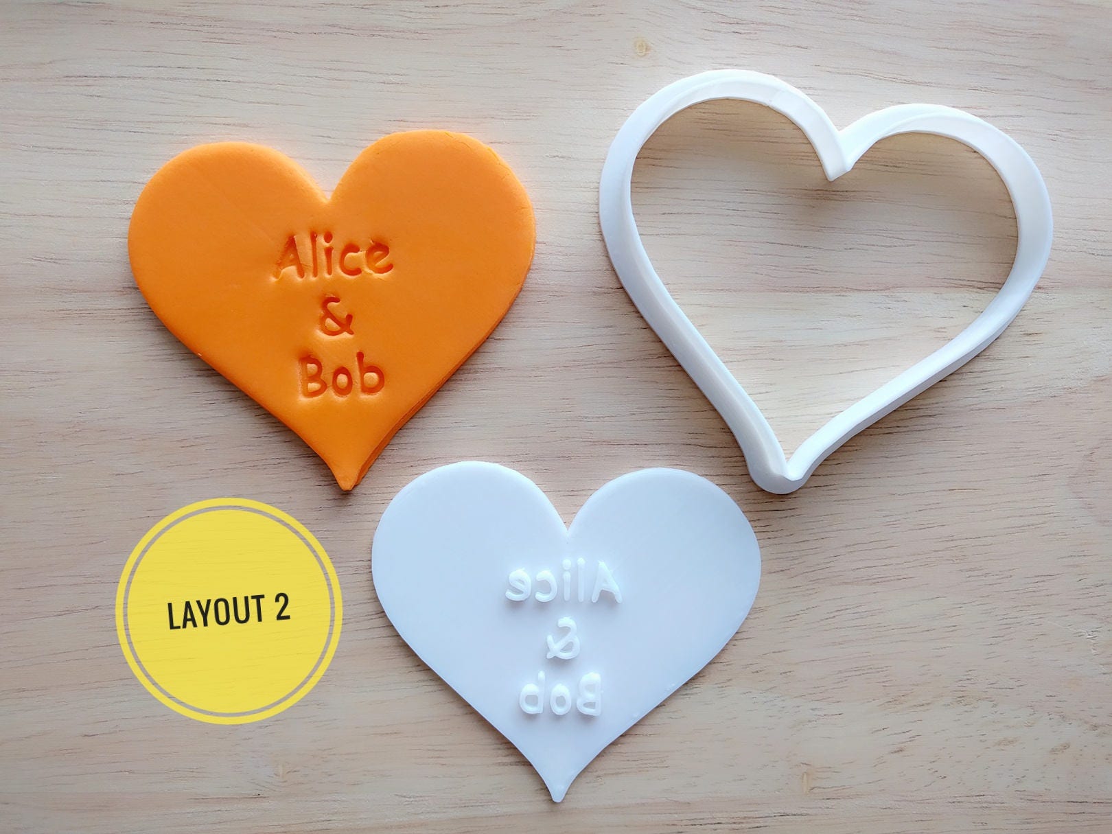 Personalized Cookie Cutter and Stamp Set. Wedding Cookie