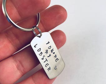 You're My Person, You're My Lobster, You're My Penguin, stamped key chains, Valentine's Gifts under 15, Gifts for Him, Boyfriend, Husband