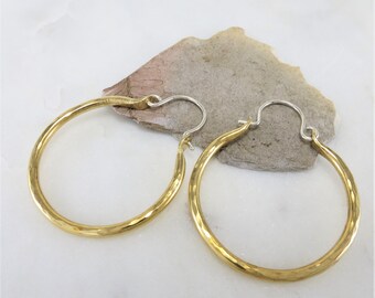 Brass Earrings ~ Hoop Earrings ~ Modern Earrings ~ Dangle Earrings ~ Gold Earrings ~ Everyday Earrings ~ Minimalist Earrings ~ Zen Earrings