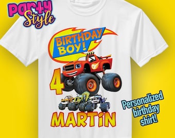 Blaze And The Monster Machines, Blaze Birthday T-Shirt, Blaze Name Age, Custom Blaze Shirt, Personalized Blaze Apparel
