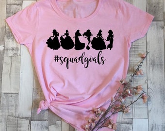 Disney Princess squadgoals tshirt- Disney shirts for family- Disney shirt adult- Kids Disney shirts- women clothing- Disneyland- Disney gift