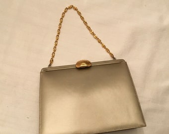 Andrew Geller Gold Leather Evening Bag