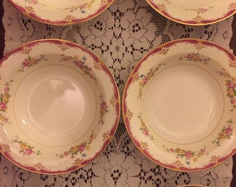 Six Pope Gosser Soup Bowls