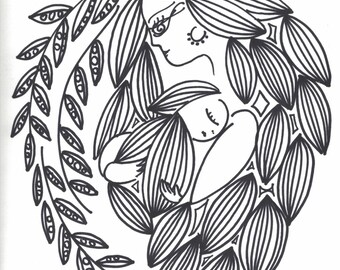 Mother and Child - print and color!
