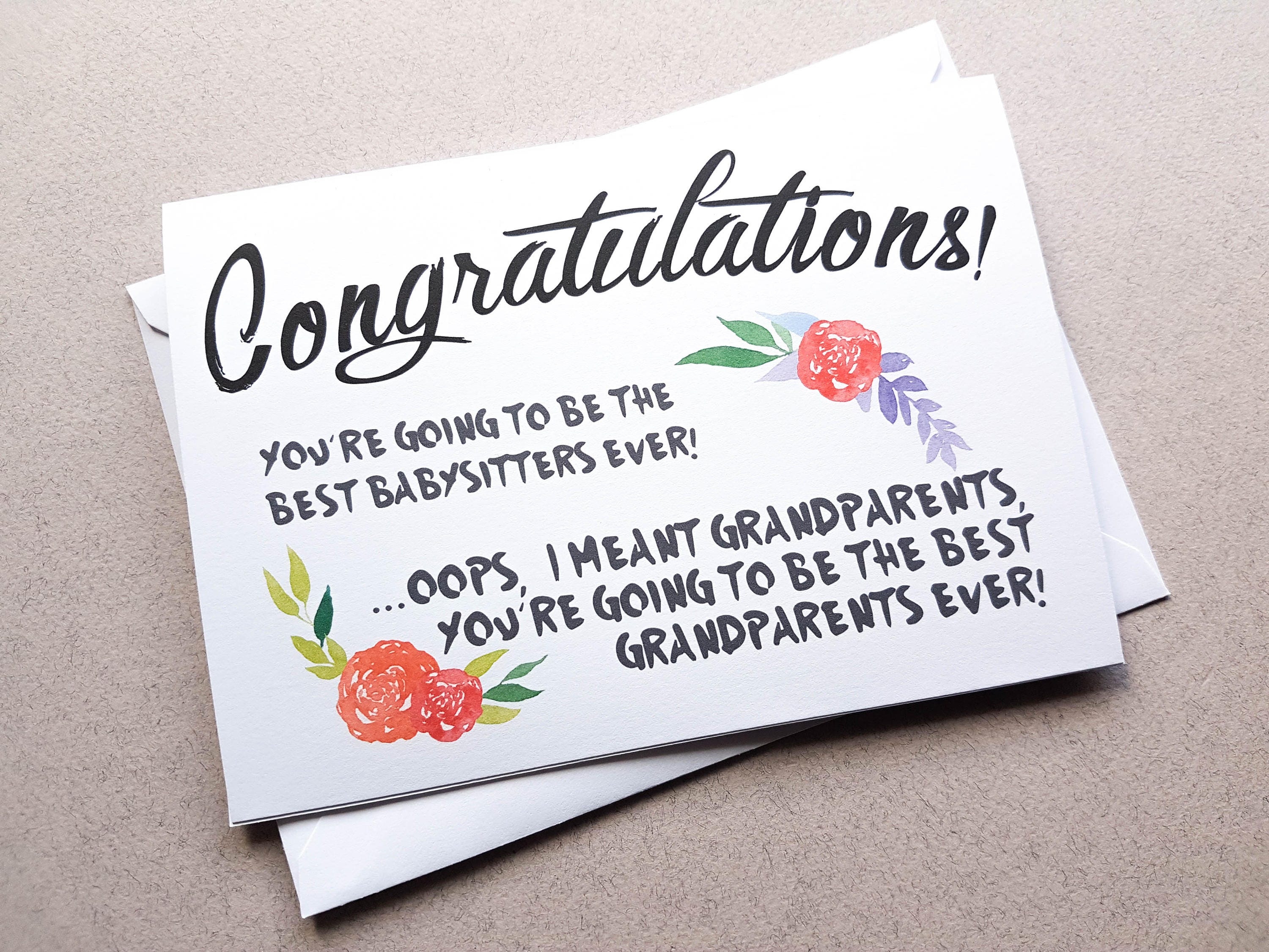 Personalised Grandparents Pregnancy Announcement Card