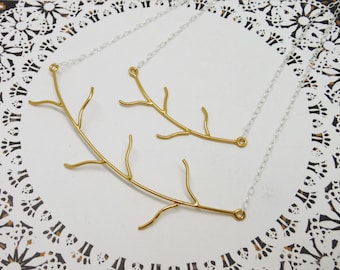 Hanging branch. Love Love. Fall autumn. Sterling Silver. Minijewelry