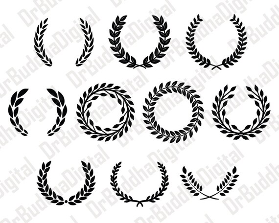 Download Sale Laurel Wreath Monogram Frame SVG Collection Leaf