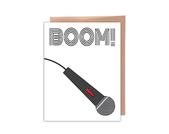 Boom! Drop the mic. Congratulations Card, Funny Greeting Card