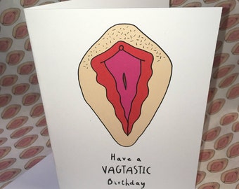 Have a Vagtastic Birthday Vagina Vulva Art Greeting Card