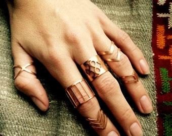 Boho rings, bohemian rings, midi ring, hippie rings, copper rings, tribal rings, midi set, brass rings, boho jewelry, midi rings, ring sets
