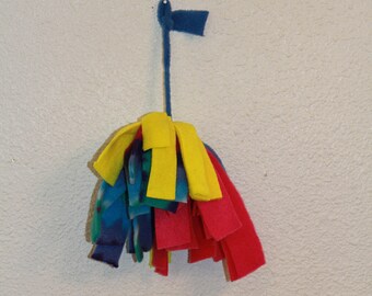 Bird toys, no sew, Fleece Buddies