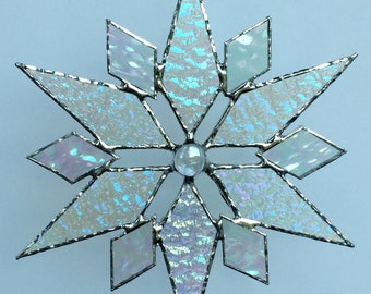 stained glass snowflake suncatcher (design 8B)