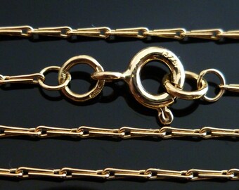 Solid Gold Chain 10k, 9ct, 375, 9k Gold Yellow Egyptian Necklace, Men Women's Chain, 1.7mm, 18" 20" 22" 24" 26" 28" 30", Custom N155