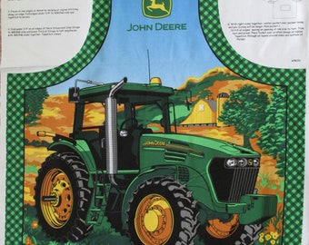 John Deere Apron Fabric Panel Cotton Canvas roughly 36" x 44" Tractor Bar-B-Q Blue Green