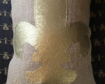 Gold Fleur de Lis Pillow