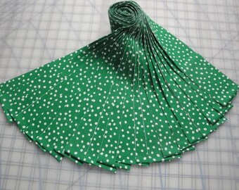 Jelly Roll-"White Polka Dots Green B/G" by Choice Fabrics