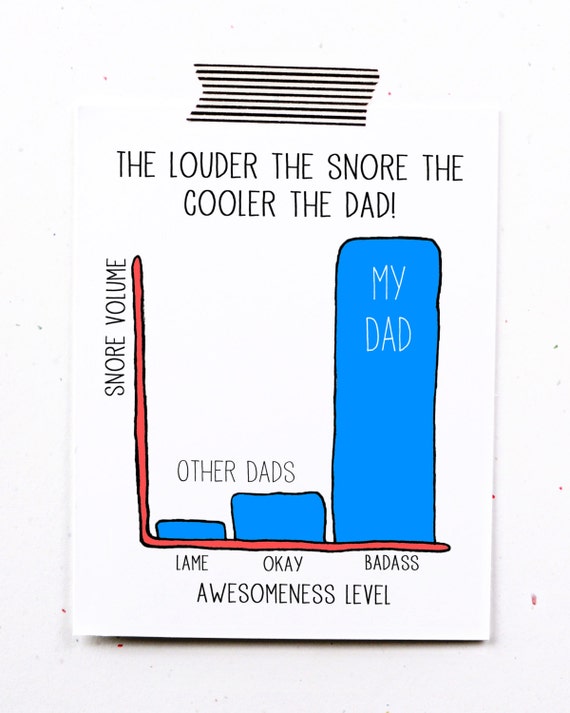Birthday Card Making Ideas For Dad Part - 45: Funny Fathers Day Greeting Card - Dad Birthday Snores Too Loud My Dad Is Awesome To Father Dad Funny Husband Blue Little Sloth