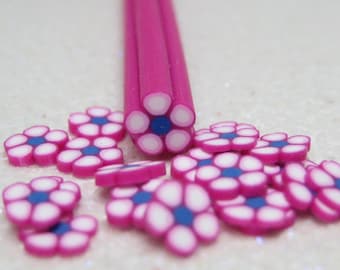 Polymer clay cane flower 1pcs pink for kawaii miniatures decoden and nail art supplies