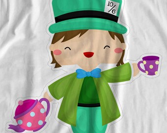 Alice In Wonderland - Mad Hatter - Iron On Transfer