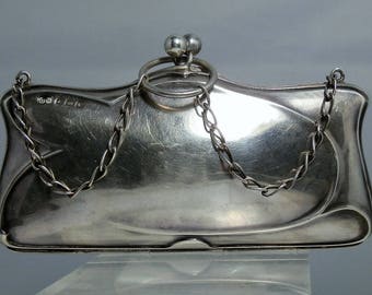 Antique Art Deco Coin Purse 1914 England Sterling Silver Change Purse Hallmarked Very Nice Condition DanPickedMinerals