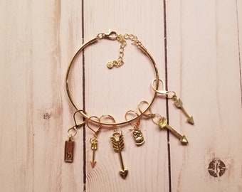 Stitch Marker Bangle, Set of 6 Stitch Markers, Ready to Ship