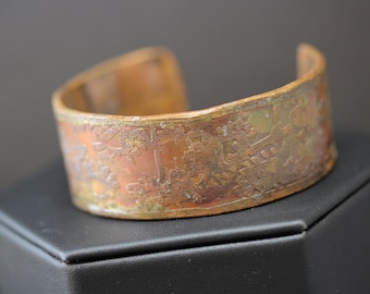 Etched Copper Cuff Bracelet (041318-008)