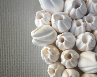 Balanes murale Sculpture - Textures de mer océan inspiré blanc argile Wall Art tuile plage maison Decor