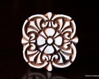 Pottery Stamps, Indian Wood Stamp, Textile Stamp, Wood Blocks, Tjaps, Printing Stamp- Art Nouveau Floral Motif