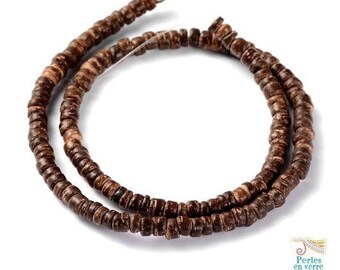 120 washers 3x5mm (pb44) dark brown coconut wood beads