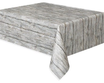 Wood Look Table Cover, Rustic Wood Look Table Cover, Rustic Table Cover, Rustic Wedding, Rustic Tableware, Boho Wedding Decor