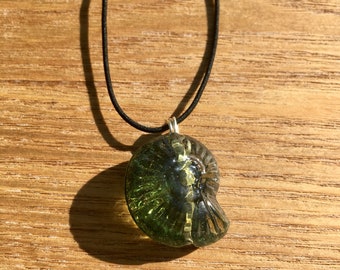 Handmade Glass Ammonite pendant