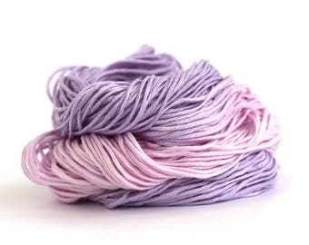 DK bamboo yarn, pink purple hand dyed double knitting wool, light worsted crochet yarn, summer yarn, Perran Yarns Lilac Blossom, uk seller