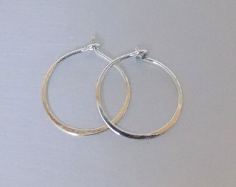 Small Hoops Sterling Silver 925 Earrings 16mm Thin Minimalist