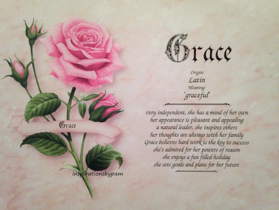 Grace First Name Meaning Art Print-Name Meaning Art-8x10 Art