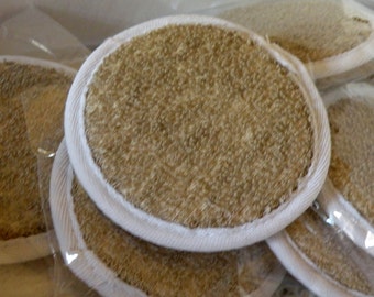 Round Flax Terry Facial Cleansing Pad - 3 1/2 Inch Round Flax Cleansing Pad