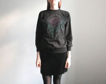 Vintage S/M pullover with flower print