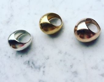 Bague bulle argent et vermeil