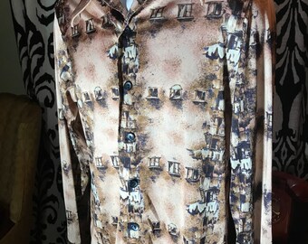 Nik NIk style disco shirt Men's Medium psychedelic windows to the soul !