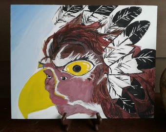 Eagle Woman. Native American Art. Native Painting.