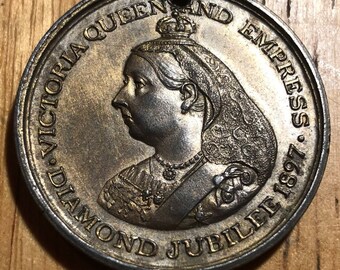 A commemorative medal for the 1897 diamond jubilee of Victoria, Queen of Great Britain & Ireland, empress of Ireland.