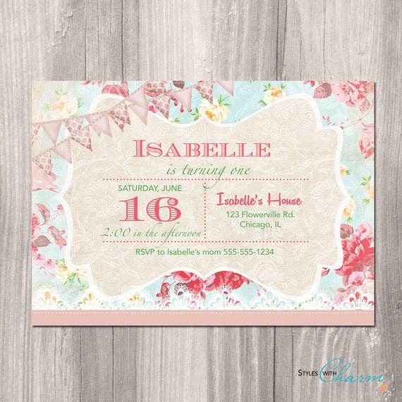 Shabby Chic Invitations Templates 6