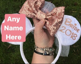 Bridal Ears with rose gold text