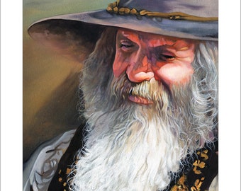 8x10 Print "Contemplation Wizard" - Fantasy Art Illustration Reproduction