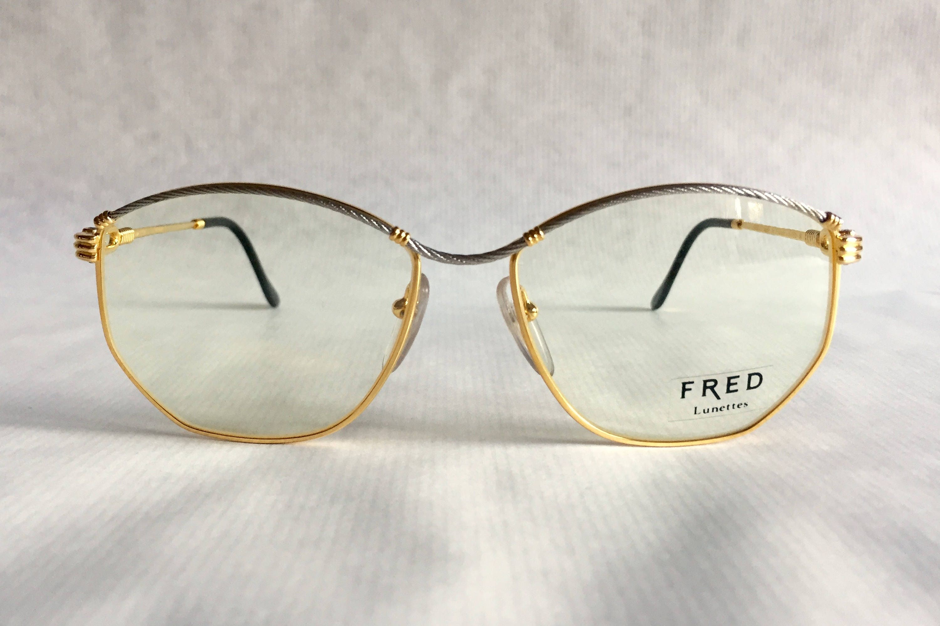 Fred Force 10 Cythere 22Kt Gold Vintage Eyeglasses Made in France New