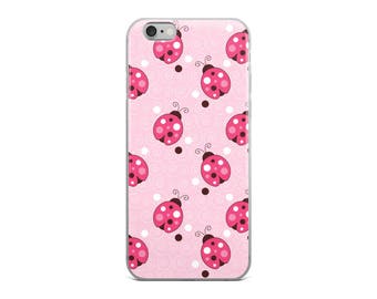 Pink Ladybug Trendy Ladybugs iPhone 5/5s/Se, 6/6s, 6/6s Plus Case for Women, Girls, Teens, Tweens